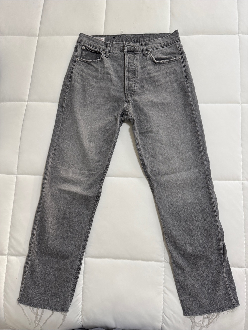 GAP Gray High-Rise cheeky Straight Leg Jeans fit more like 8R